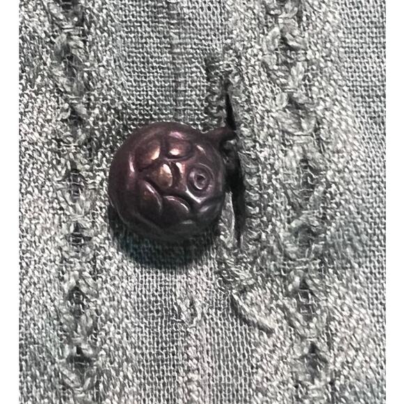 Retro Prairie 3/4 Sleeve Blouse Top Shirt V Neck Sz 4 Green Cosplay Western Boho - Picture 8 of 9